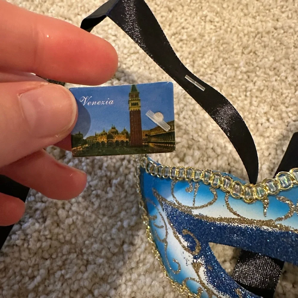 Blue and Gold Masquerade Mask